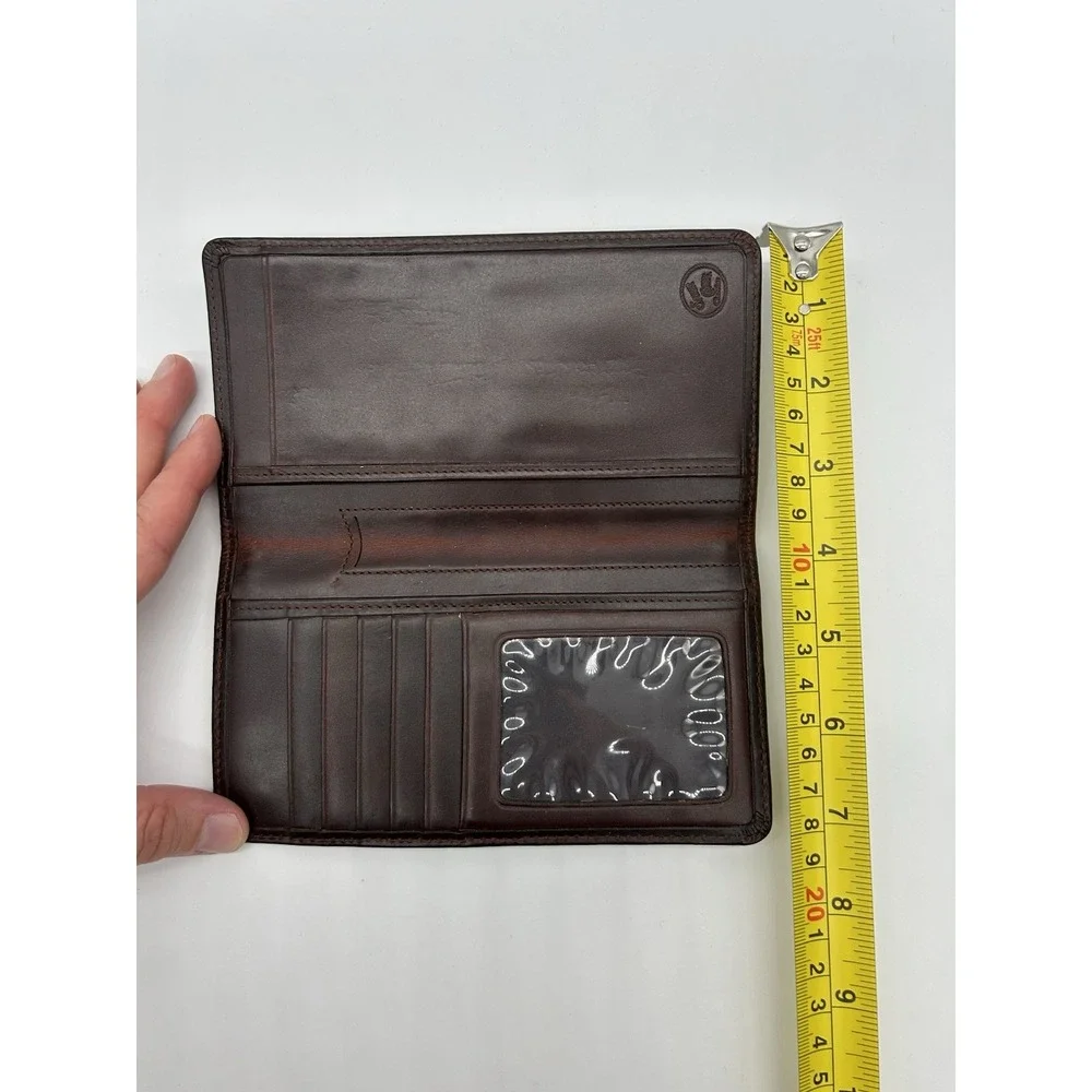 Silver Creek Classics Men's Brown Leather Rodeo Wallet w/Buffalo Nickle Concho